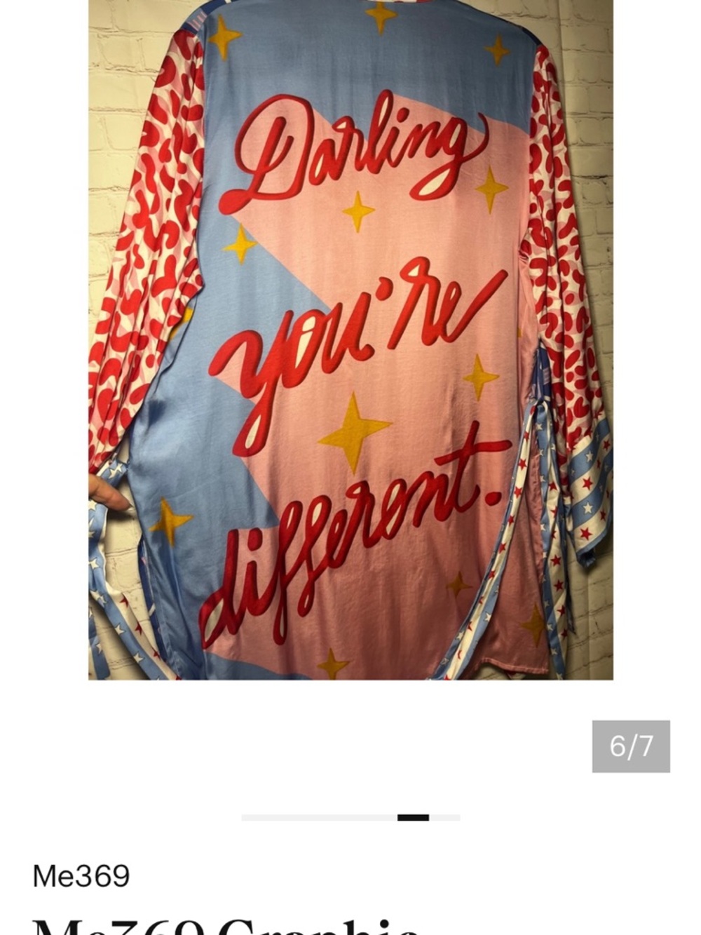 Me369 Graphic Belted Kimono  - "Darling You're Different"
Colorful - Picture 5 of 7